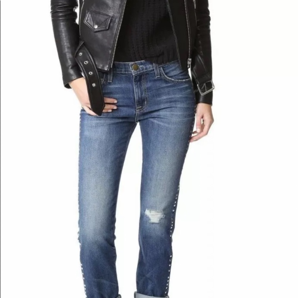 Current Elliot The Fling Whiskey Destroy with Studs.   Boyfriend Jeans